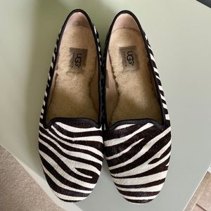 UGG Zebra Print Loafers, Size 8